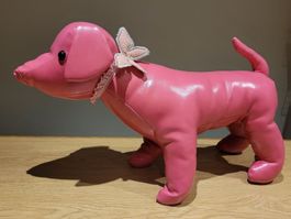 DEKO Hund aus KUNSTLEDER, 35 cm Hoch / 60 cm Lang