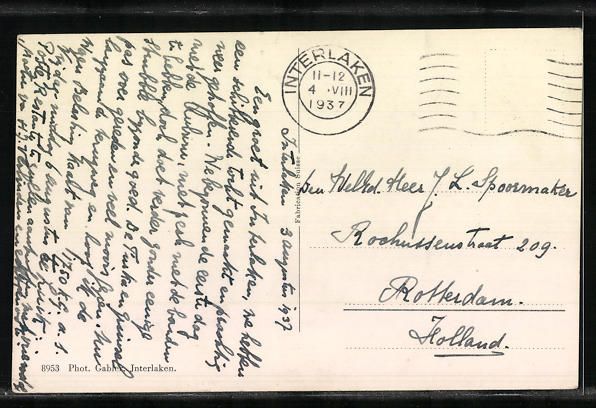Cartoline postali: Interlaken, Schweizerhof mit Strassenpar – Usato da Berlin venduto da bartko-reher 1