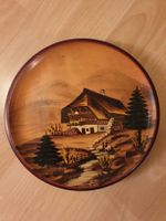 Schöner Teller aus Holz handgemalt ES