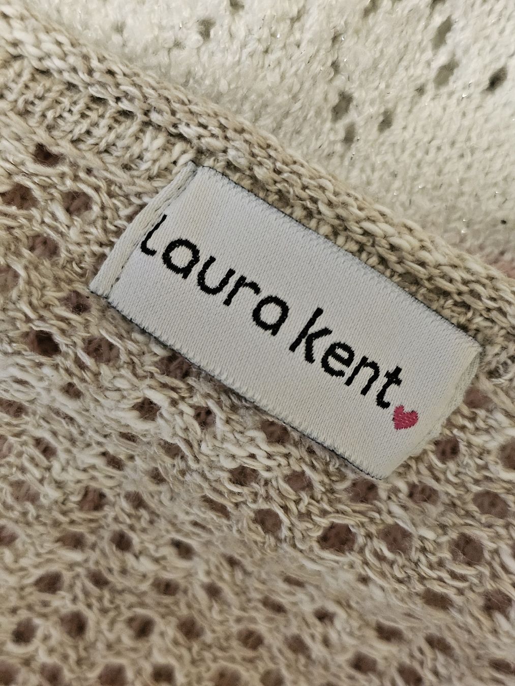 Maglioni & Felpe: Laura Kent Damen Pullover Beige/Rosa mit Ajourmuster Gr. 38  – Usato da Urdorf venduto da ole_mrp9 4