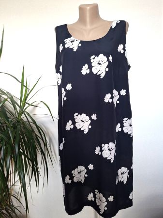 Robe mi-longue -bleu marine- Imprimé– Taille 44