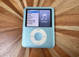 Neuer Akku! iPod nano 3 8GB Blau Türkis mit Zubehör