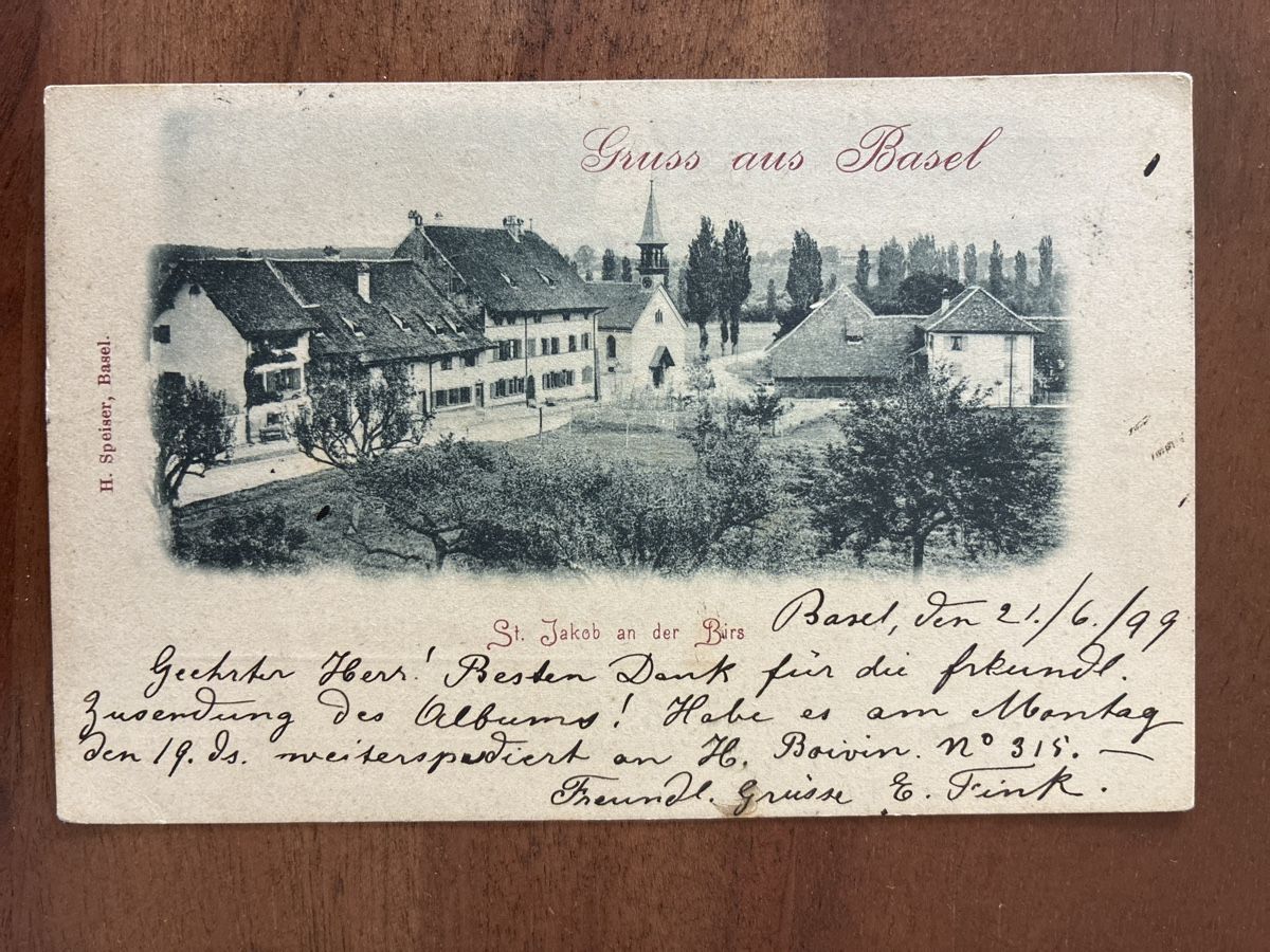 Cartoline postali: Ansichtskarte Schweiz von Basel St. Jakob  – Usato da Oftringen venduto da Cla.vD.74