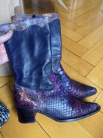 Bottes LARA  37 violettes serpent et cuir