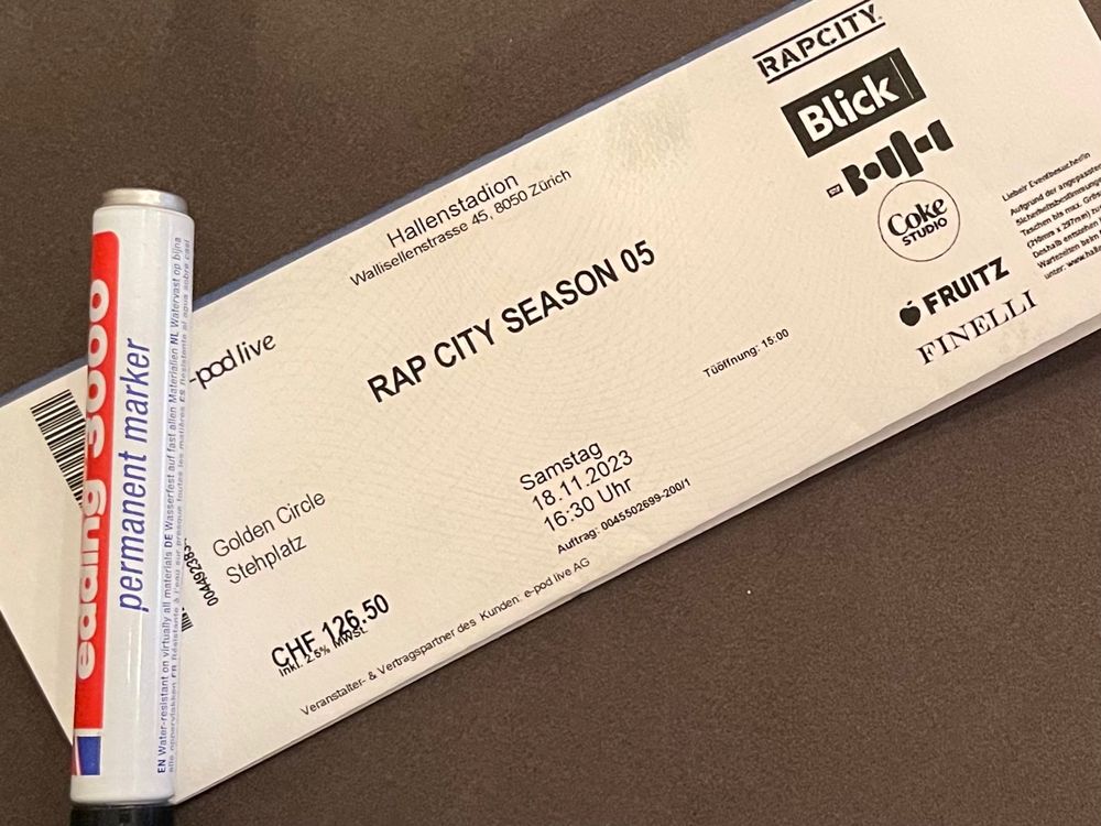 RAP CITY Golden Circle Ticket (Neu (gemäss Beschreibung)) in Hettlingen ...