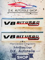 Mercedes AMG V8 Biturbo 2 Stk Emblem Schriftzug Schwarz/Rot