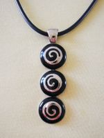 Collier fantaisie noir et argenté
