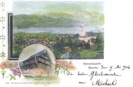 Buochs NW 2 Bild AK Altes Bauernhaus Blauhaus 1904 selten