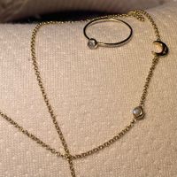 Halskette mit Mondstein Silber & Ring Gold 9ct. m. Mondstein