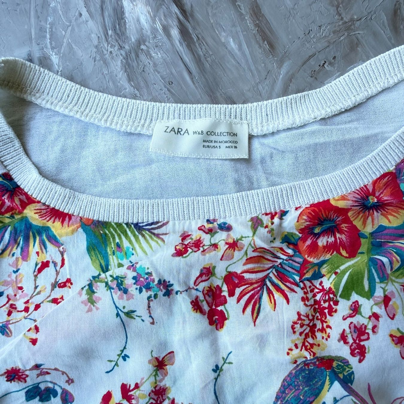 Zara Top: Top crop tropical Zara Collection W&B – Usato da Thônex venduto da Suisse.Shopping 8
