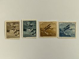 1930, Flugzeuge über Liechtensteiner Landschaft, ZNr. F1-4