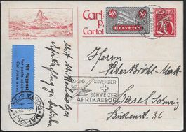 1926 Bild-PK Afrika Flug Zürich-NAPOLI interessant ab 1.-
