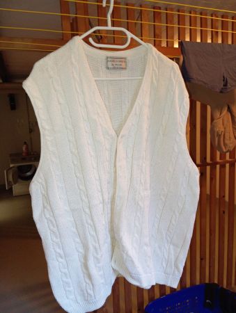 Herren Angora Strickweste, Weiss, Top Zustand