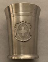 Zinnbecher mit Schweizer Kreuz, Zinnstube, 95% Zinn