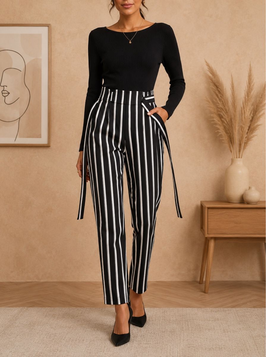 H&M Pantaloni: PANTALON RAYÉ H&M TAILLE 38 – Nuovo (secondo la descrizione) da Lausanne venduto da KeNaChic