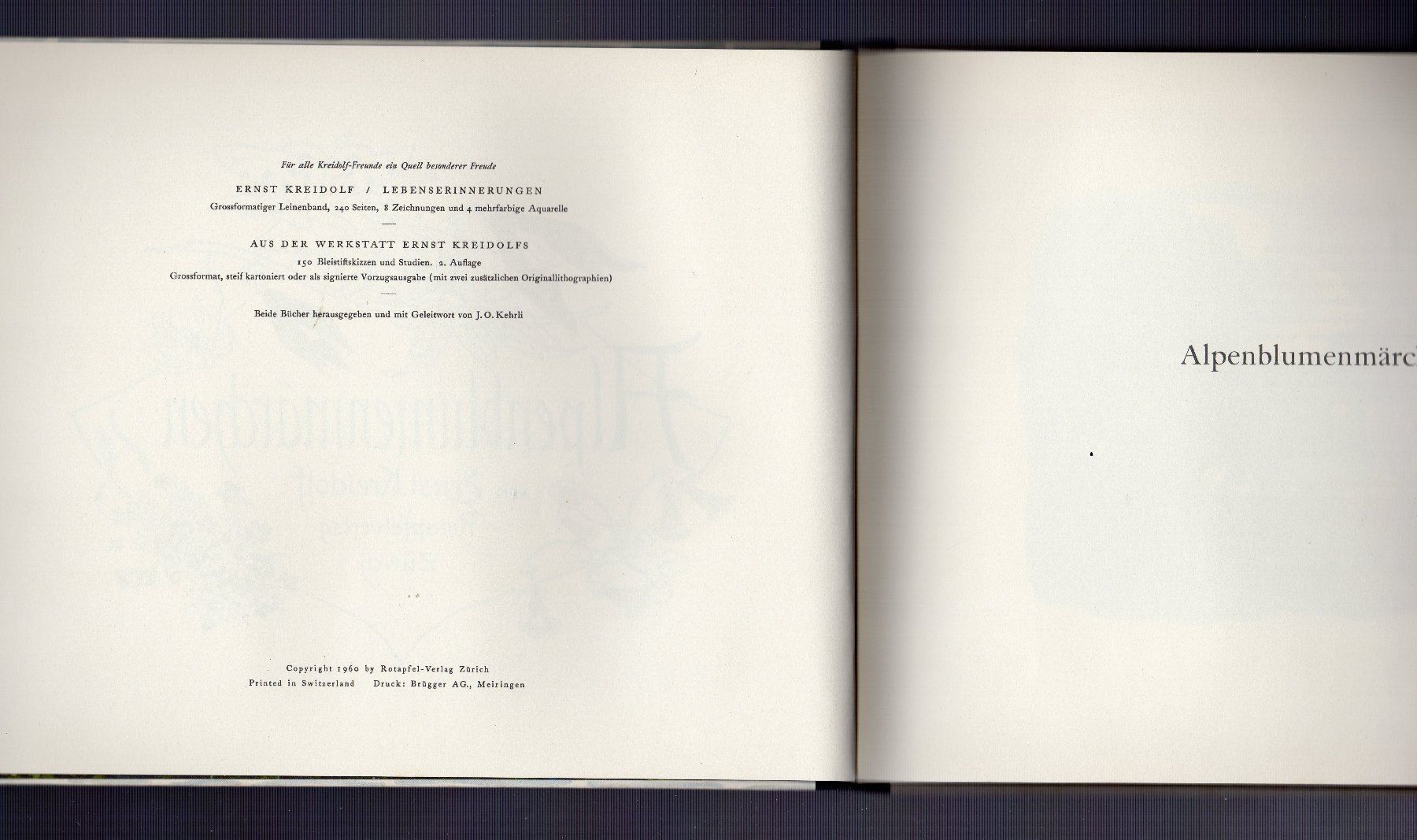Libri: Alpenblumenmärchen. Ernst Kreidolf 1960 – Usato da Binningen venduto da blackhorse08 1