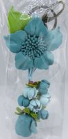 BLUME - Schlüsselanhänger - Handarbeit aus Leder - 14x7cm