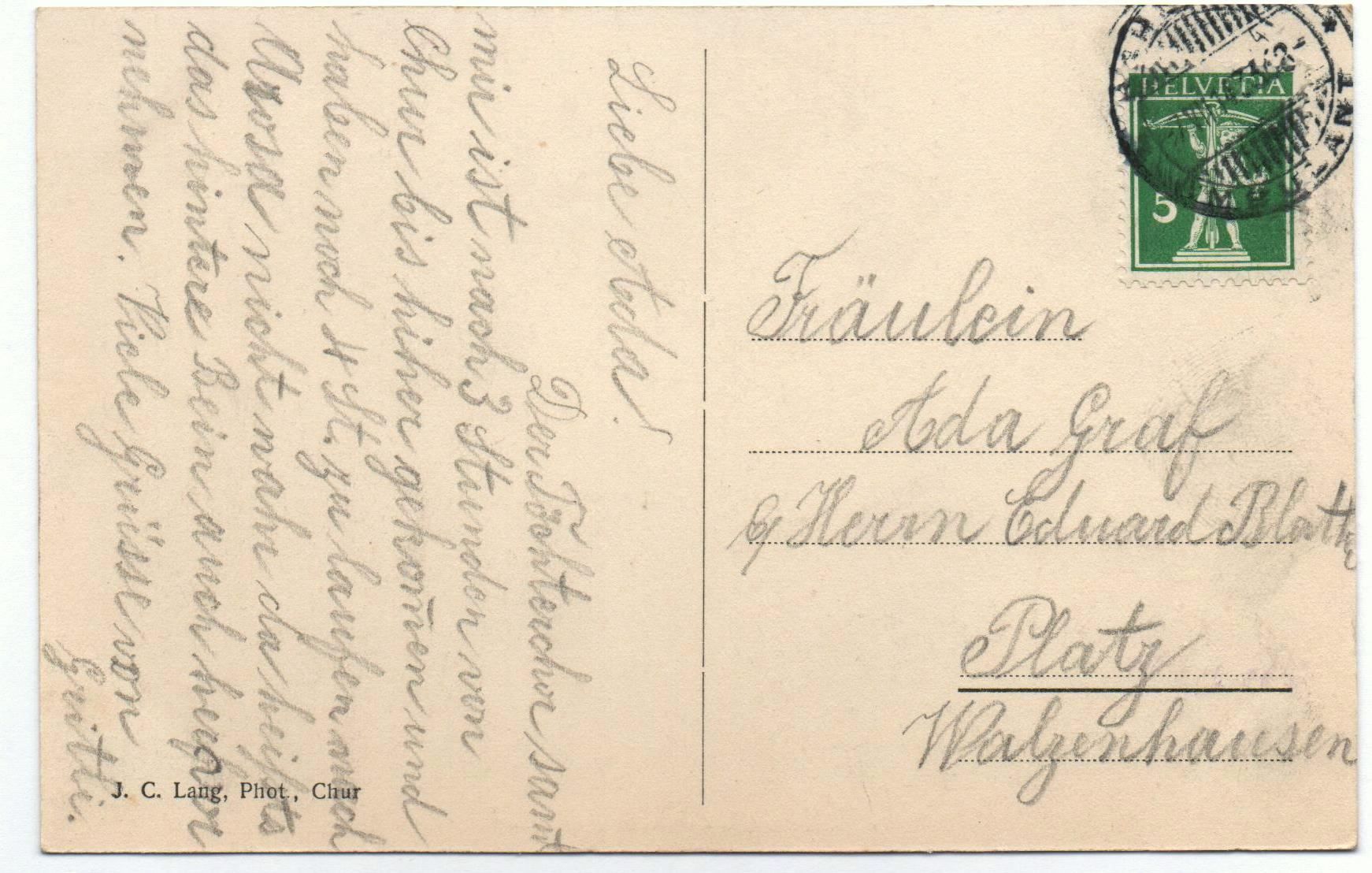 Cartoline postali: TSCHIERTSCHEN Pension Brüsch – Usato da Jona venduto da philajona 1
