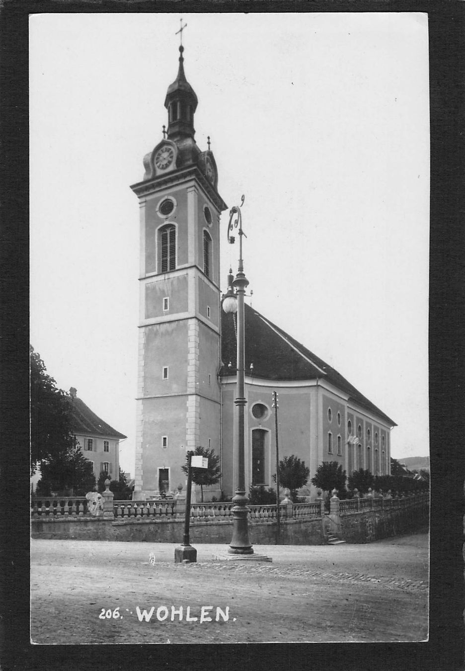 Ansichtskarten: #Wohlen Kirche , Echtfoto , gel.1916 – Gebraucht aus Reichenburg von Pipo-67