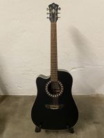 Schwarze Harley Benton LH-Akustikgitarre
