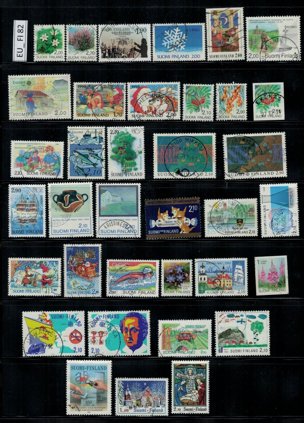 Tutti i francobolli: Finnland 1990/92 gestempelt, EU_FI82 – Usato da Erlenbach ZH venduto da panstamps