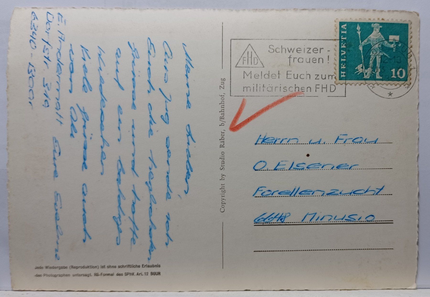 Cartoline postali: No.69, Zug bei Nacht, 1965 – Usato da Aarau Rohr venduto da mgvw 1