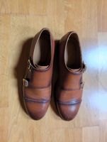 Leather Monk Strap Shoes Brown Size 43 Used