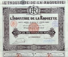 L'Industrie de la Raquette SA, Paris - 1933