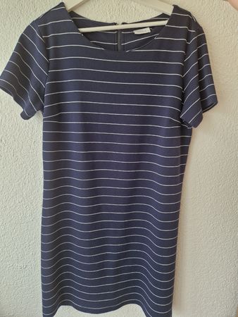 Damen Kleid VILA gestreift dunkelblau Grösse L 