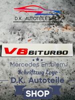 Mercedes AMG V8 Biturbo 3D Aufkleber Emblem Logo Rot/Schwarz