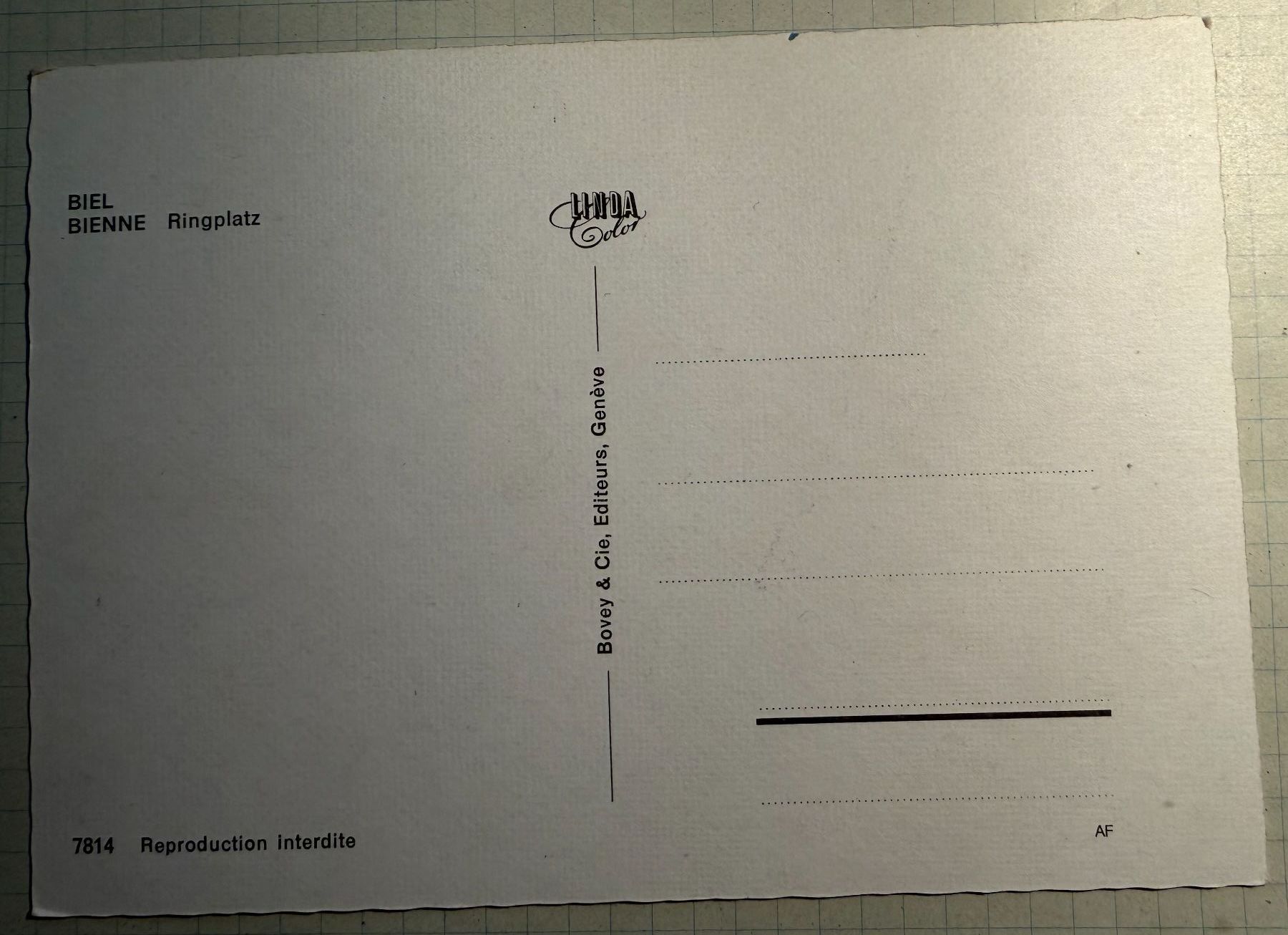 Cartoline postali: BIEL - Ringplatz - Ansichtskarte – Usato da Tegerfelden venduto da siebenmacky 1