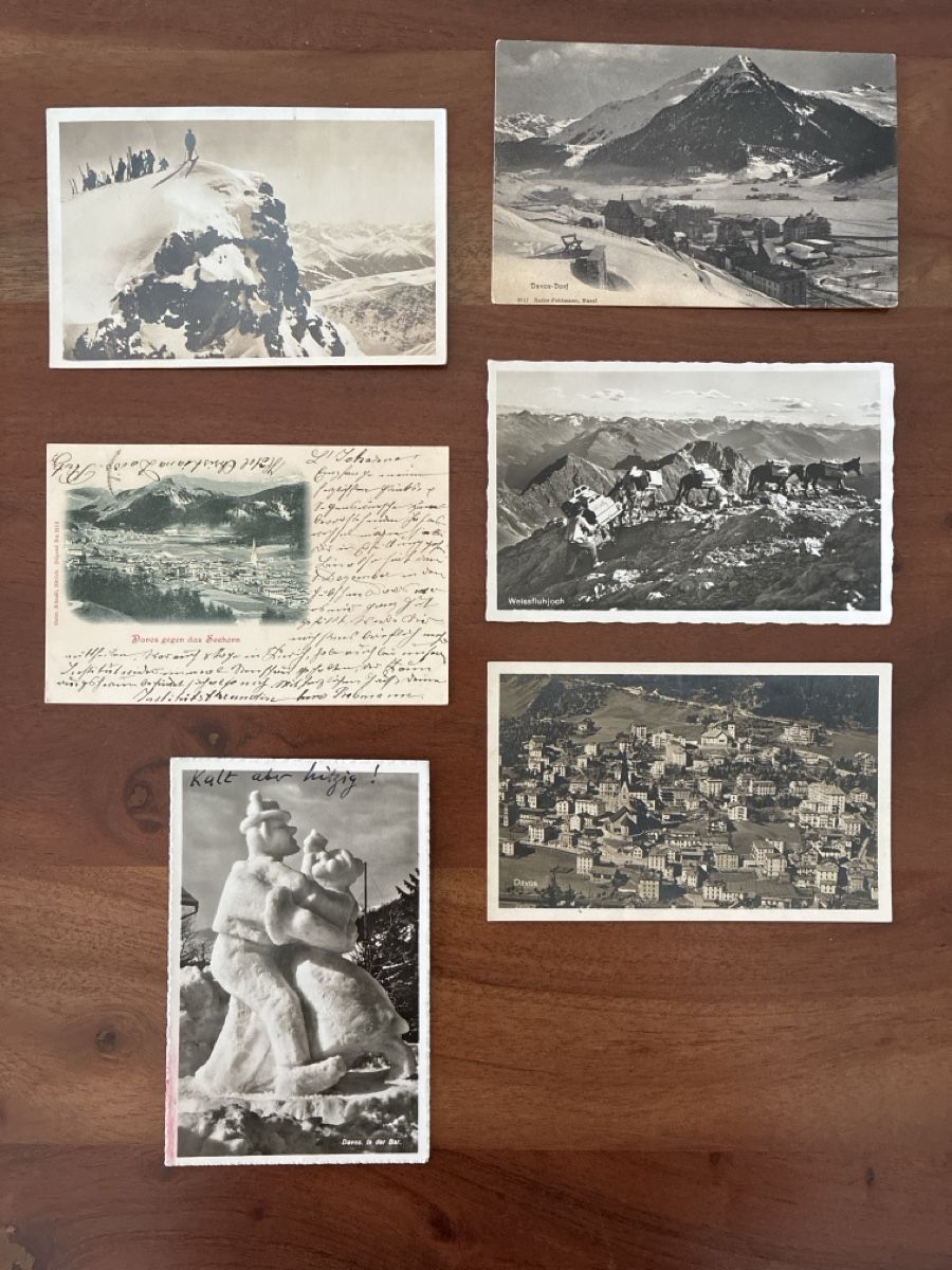 Cartoline postali: 6 Ansichtskarten Schweiz von Davos GR – Usato da Oftringen venduto da Cla.vD.74