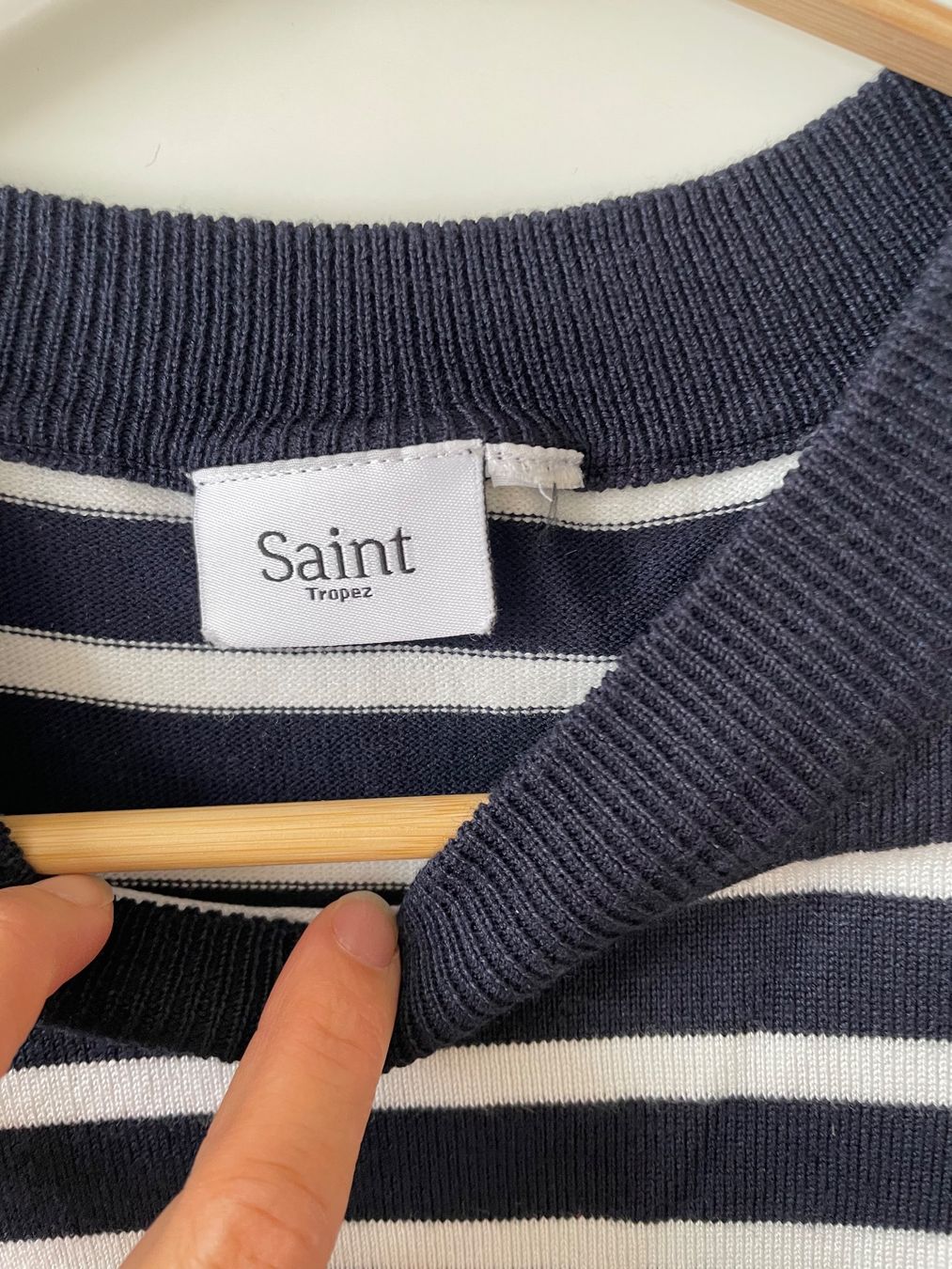 T-shirt: Saint Tropez Mila Strickshirt gestreift mit Puffärmeln Gr. M – Usato da Neukirch an der Thur venduto da bee88 2