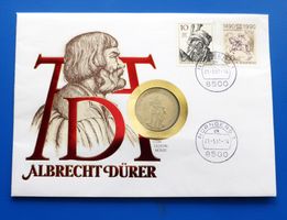 Münzbrief 1991 - Albert DÜRER + 4 Reis Kambodscha, TELL 1991