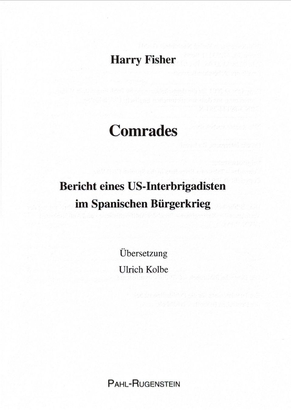 Libri: Fisher Harry, Comrades – Nuovo (secondo la descrizione) da Sarnen venduto da Livres 2