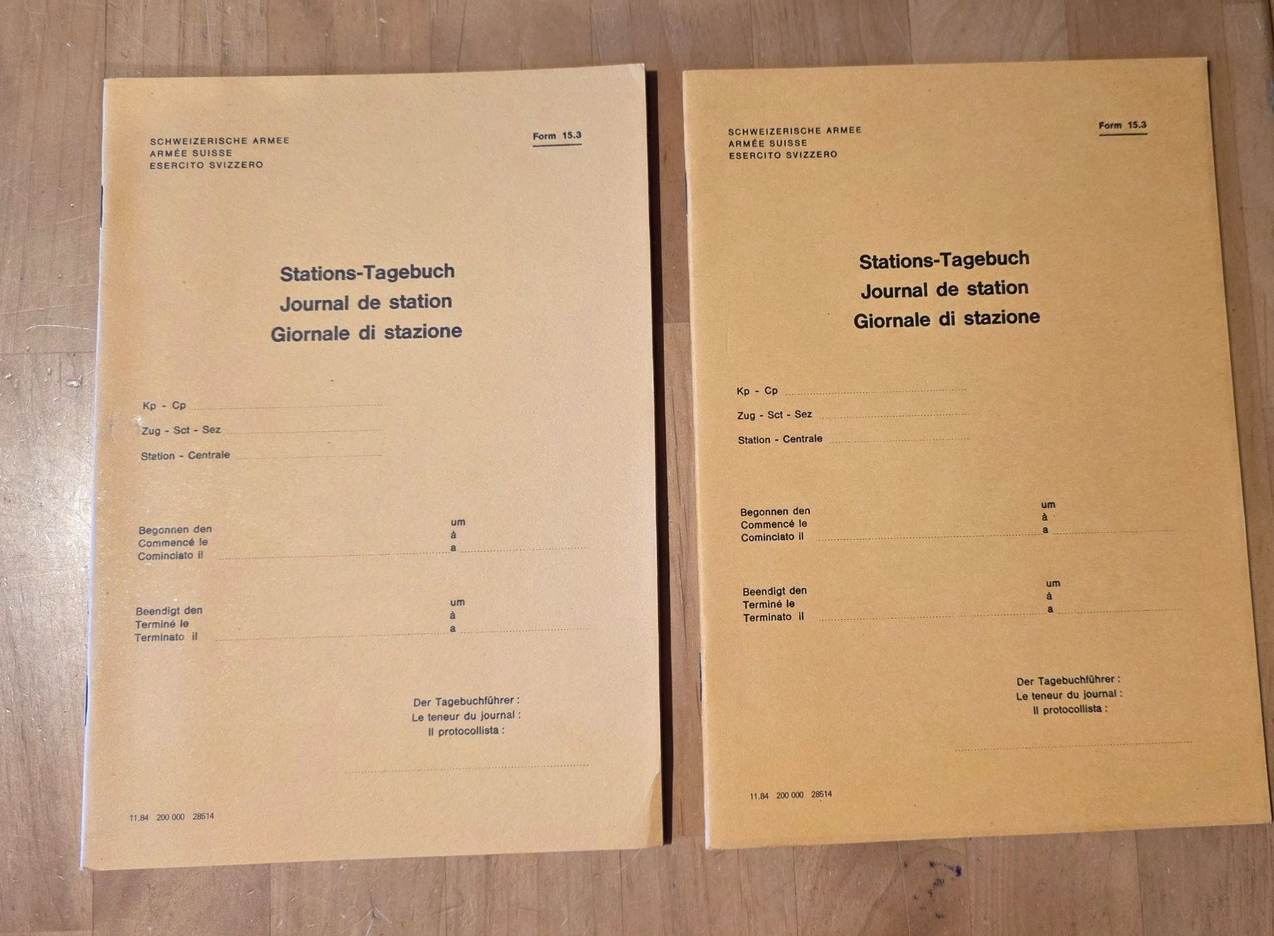Livres: 2 Stk. Stations - Tagebücher der CH Armee 11.84 – D'occasion à Obermumpf par oiskypoisky 1