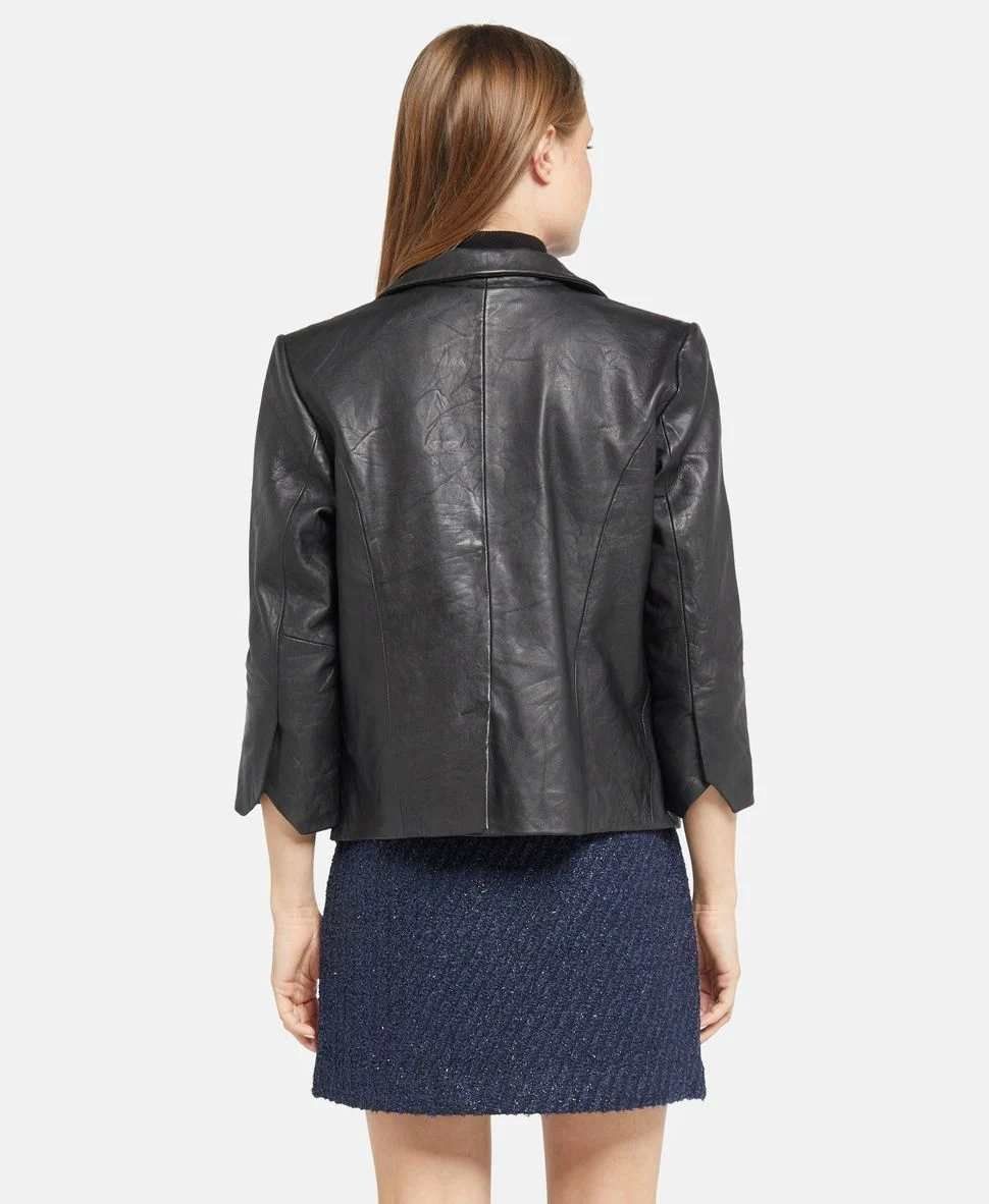 Giacche: Damen Lederblazer schwarz neu – Nuovo e nell'imballaggio originale da Boll venduto da frauweber 1
