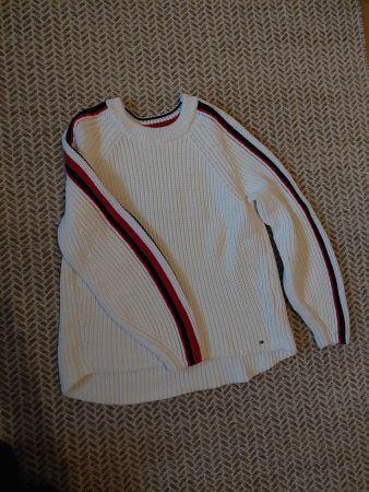 Tommy Hilfiger Damenpullover Gr. M weiss gestreift