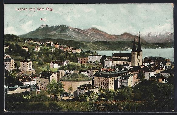 Cartoline postali: Luzern, Teilansicht mit Rundbau gegen Ri – Usato da Berlin venduto da bartko-reher