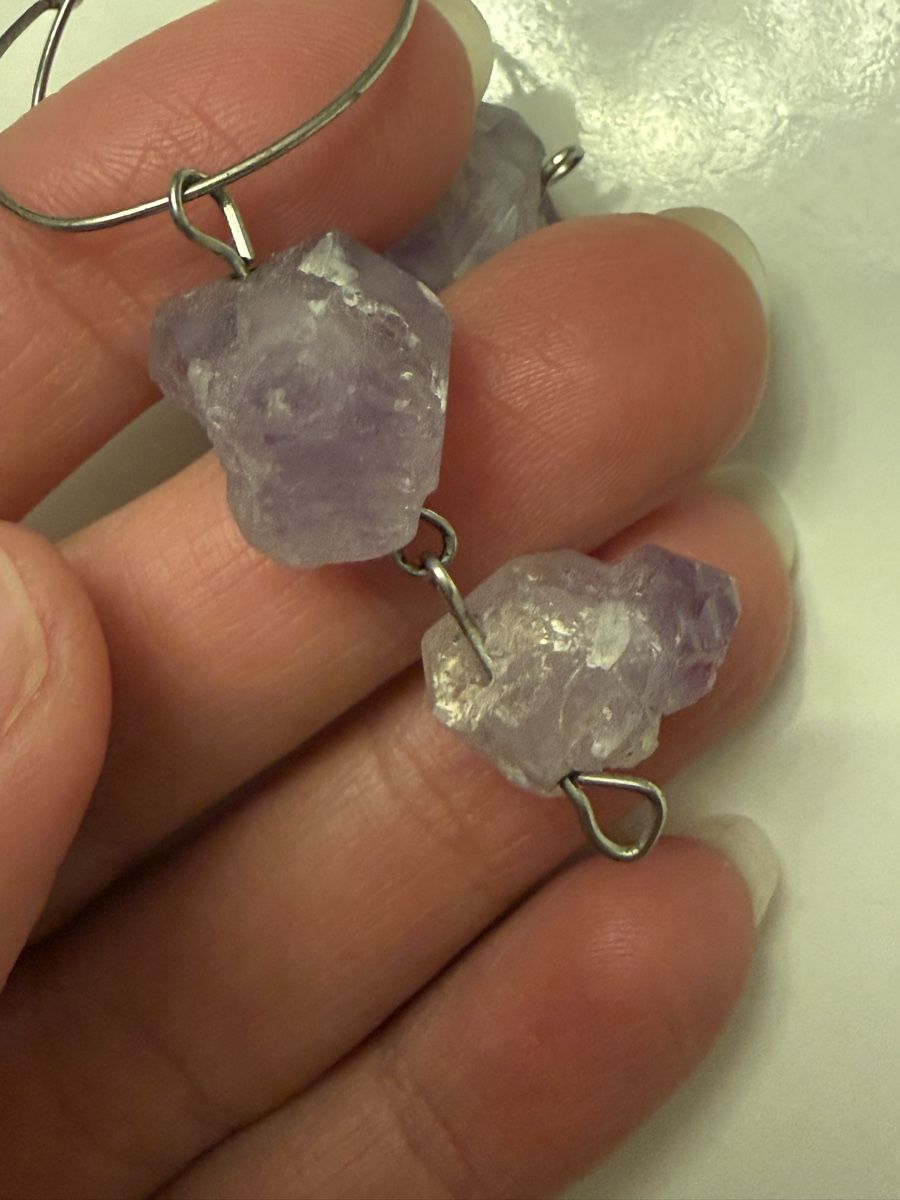 Orecchini pendenti & Orecchini a lobo: Handgemachte Ohrringe mit Amethyst Steinen, Modeschmuck – Usato da Oberhofen Thun'see venduto da ClaudiaKelesh 3