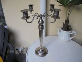 Alter, grosser, versilberter Kerzenhalter ca. 1950