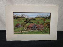 Original Gemälde, Ruth Hammermann, Säntis Appenzel Bild