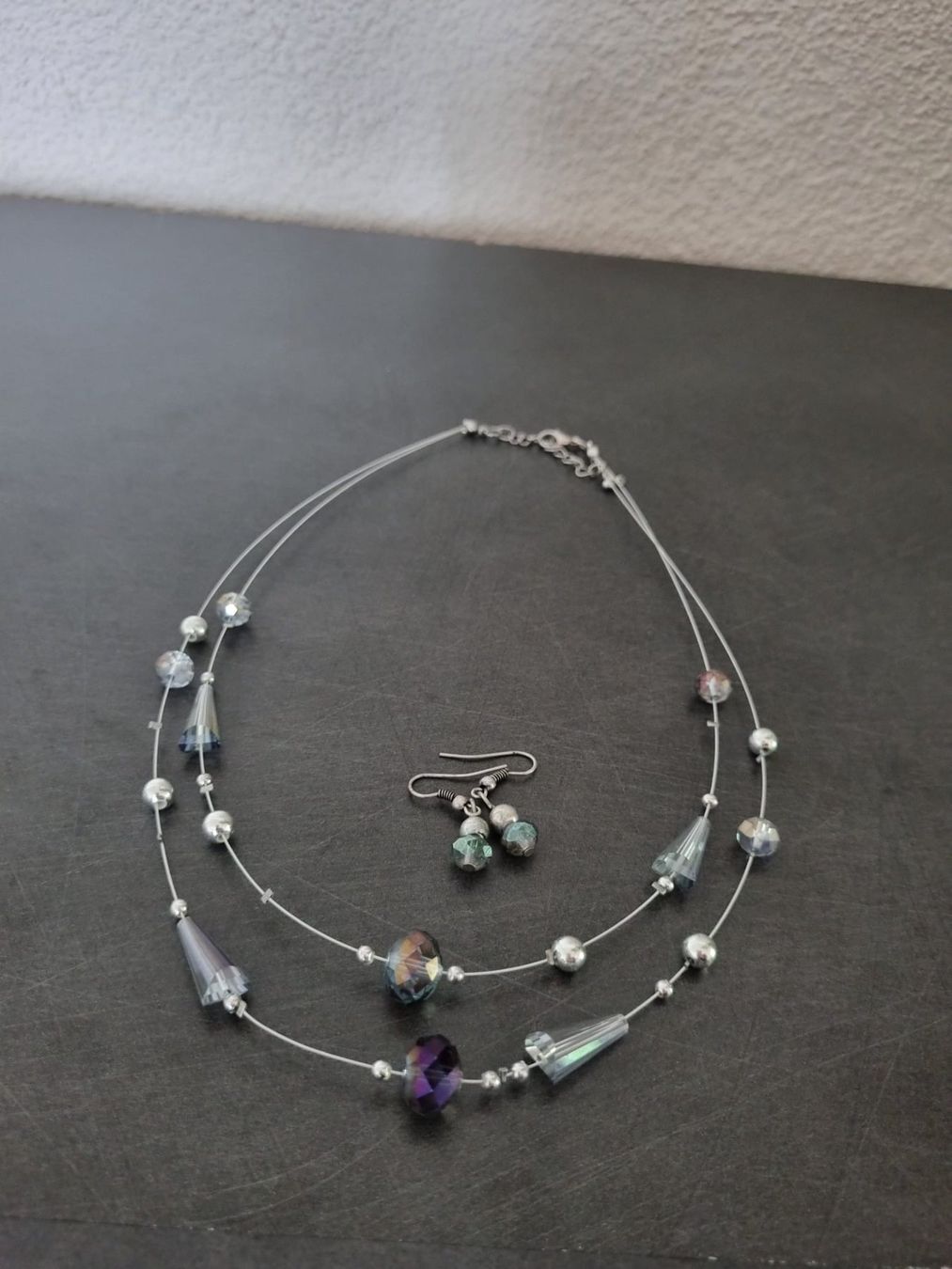 Catenine: Halskette + Ohrenringe silber-grau – Usato da Balgach venduto da priska2885 1