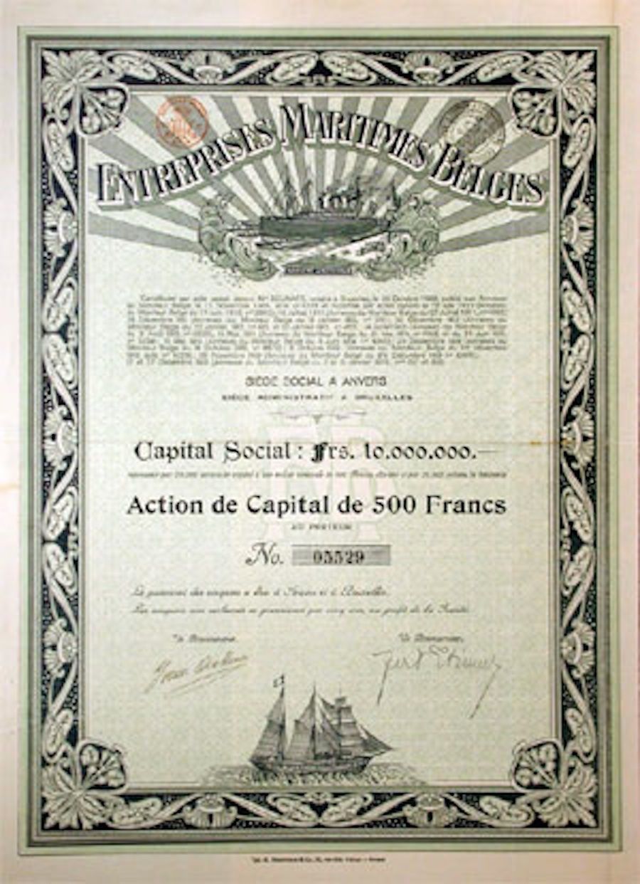 Dokumente: Entreprises Maritimes Belges, Anvers - 1920 – Gebraucht aus Solothurn von Sgasche