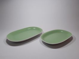 2 Vintage Rössler Platten / Speiseplatten / Porzellan