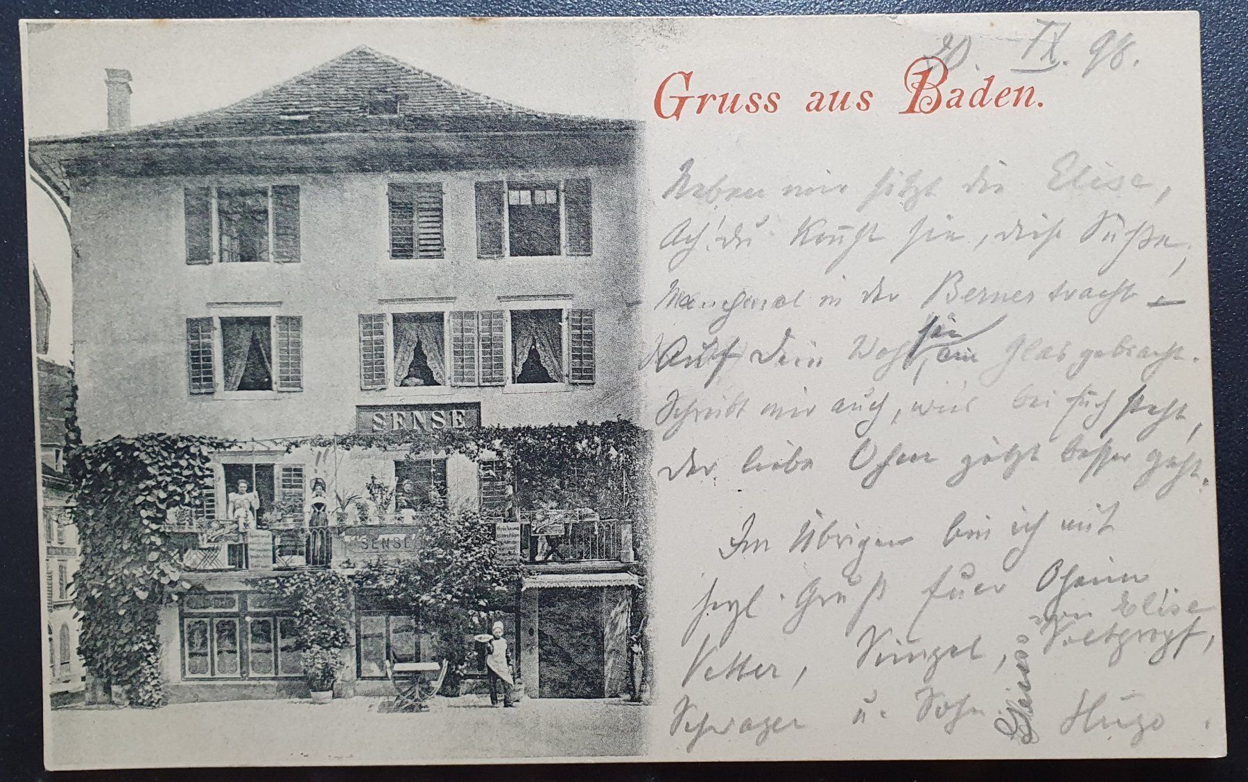 Cartoline postali: Gruss aus Baden 1898 TOP – Usato da Kreuzlingen venduto da Rschweiz1