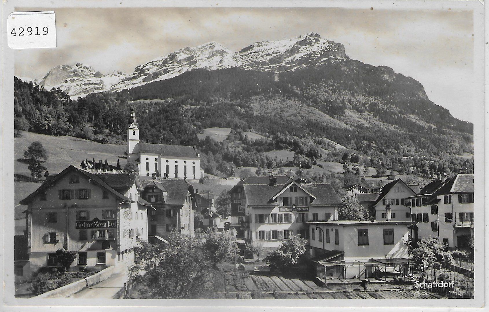 Cartoline postali: Schattdorf - Gasthaus Rössli, Sternen und Post – Usato da Ettingen venduto da Kartenplanet