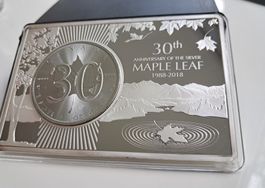 1 OZ Silber Maple Leaf 2018 in 3 OZ Barren: Lim: 5000 Stk
