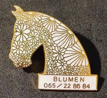 GG126 - Pin Pferdekopf Pferd Kopf Blumen