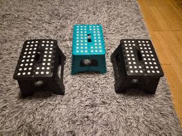 3 Fusshocker Ilknur (2x schwarz, 1x mint